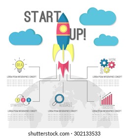 Startup background vector illustration
