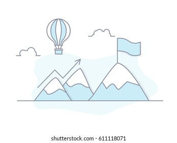 StartUp Banner Concept peak mountain
