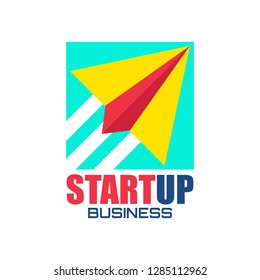 startup banner isolated on white background. vector illustration