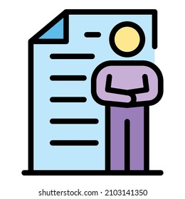 Startup benefit icon. Outline startup benefit vector icon color flat isolated