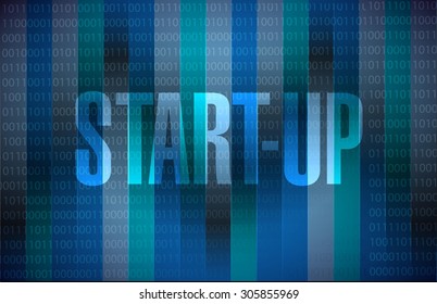 Start-up binary sign concept illustration design artwork
