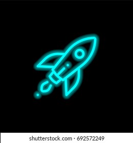 Startup blue glowing neon ui ux icon. Glowing sign logo vector