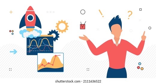 Startup business automation management processes. Engineering and development company strategy evolution