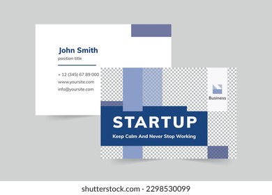 Startup business card template. A clean, modern, and high-quality design business card vector design. Editable and customize template business card