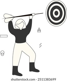 Startup Business Character with Doodle Design Style. Flat Vector Illustration