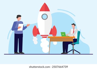 Startup business concept. Colored flat vector illustration isolated.