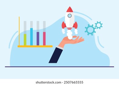 Startup business concept. Colored flat vector illustration isolated.
