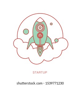 Startup business concept flat icon