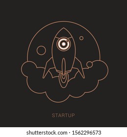 Startup business concept flat icon