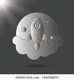 Startup business concept gray icon
