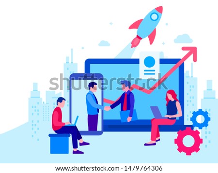 Startup Business Concept. Modern flat design concept of web page design for website and mobile website.Vector illustration