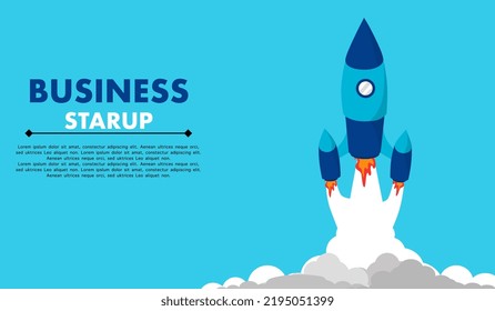Unternehmenskonzept für Unternehmensgründungen Startprozess für Unternehmensprojekte Illustration eines Raketentriebes als Illustration des Startup-Unternehmens. Kann für Web-Landing-Seiten, Banner, mobile Apps verwendet werden. Vektorgrafik.