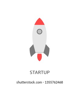 Startup. Business startup concept, rocket icon isolated Vector illustration