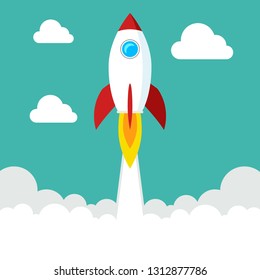 Startup Business Concept Rocket Launch Smoke Stock Vector (Royalty Free ...