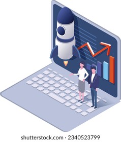 startup business concept vector illustration with person