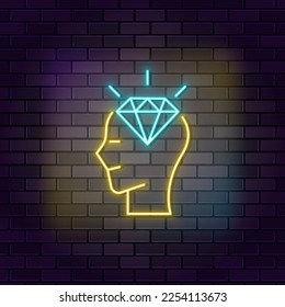 Startup, Business, kreative Neon-Vektorsymbol auf dunklem Hintergrund. Neon Startup, Business, kreatives Vektorsymbol