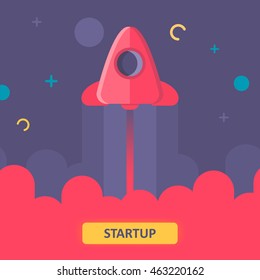 Startup Business. Flat design illustration.