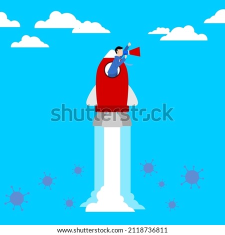 Startup business. Flat vector illustration. Public relations concept to start a business. The way to survive the business in the era of the covid-19 outbreak. 