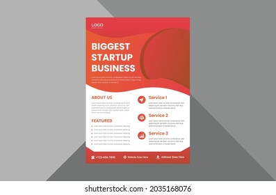 plantilla de diseño del folleto de negocios de inicio. diseño del folleto de la agencia de negocios. plantilla a4, diseño de folletos, portada, volante, afiche, listo para imprimir