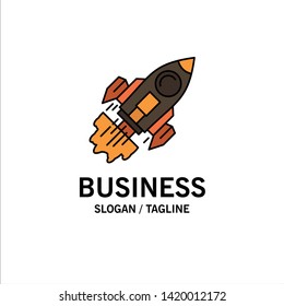 Startup, Business, Goal, Launch, Mission, Spaceship Business Logo Template. Flat Color