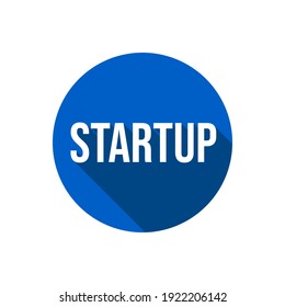 Startup Business Icon Flat Label Badge Design Vector