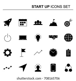 Startup and business icons set. Elements collection for your design. Vector pictograms.