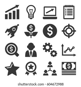 Startup Business Icons Set. Vector