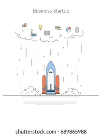 Startup Business Icons. Vector illustration