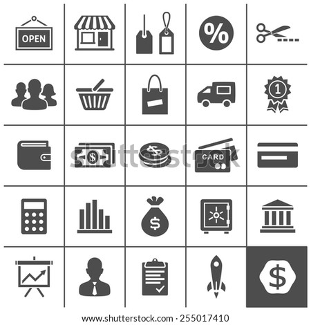 Startup business icons. Vector illustration. Simplus series