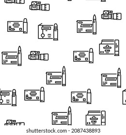 Startup Business Idea Launching Vector Seamless Pattern Thin Line Illustration