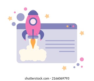 Startup business, innovation symbol, dynamic shapes. Vector illustration
