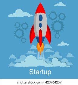 startup and business launch concept, vector illustration