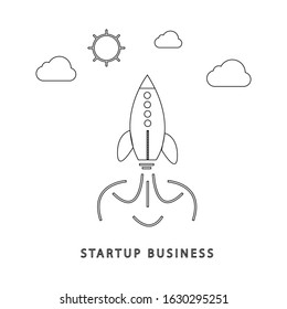 Startup Business line icon Flat design 
