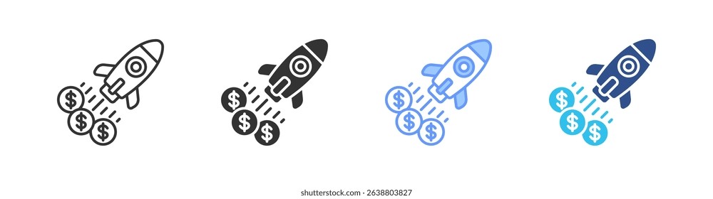 Startup Business Multi Style Icon Set Vector