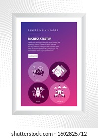 Startup Business poster. colorful design illustration.