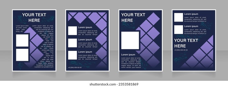 Startup business presentation blank brochure layout design. Vertical poster template set with empty copy space for text. Premade corporate reports collection. Editable flyer paper pages