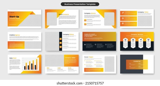 Startup Business presentation, infographic design template, yellow, black elements, Presentation and slide layout template. Use for business annual report, flyer, leaflet, advertising, brochure design