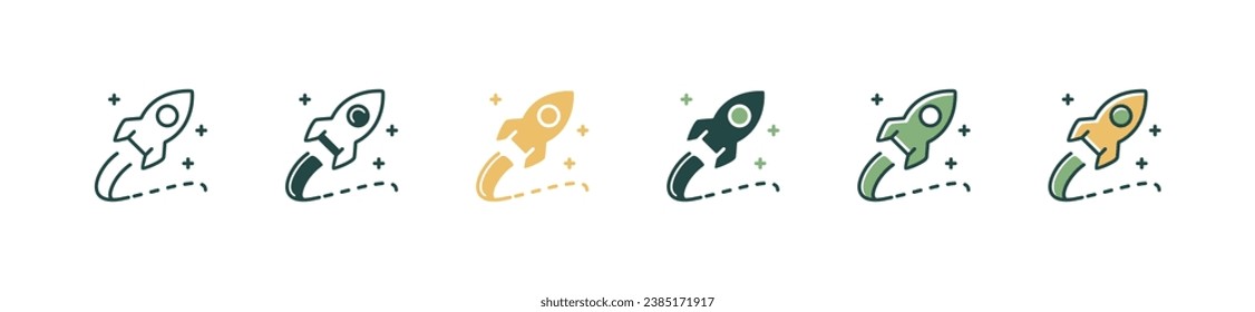 startup business project rocket icon innovation launch vector. Boost, travel, idea, success, development symbol illustration for web and app template