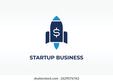 STARTUP BUSINESS vector, icon or logo sign isolated symbol illustration