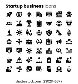 Startup business vector icon set
