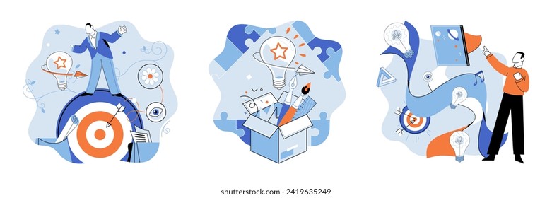 Startup business vector illustration. Investment in research and analysis provides startups with competitive edge in market Strategic planning helps startups set achievable targets and measure