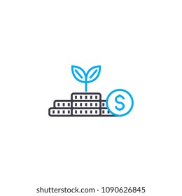 Startup of business vector thin line stroke icon. Startup of business outline illustration, linear sign, symbol concept.