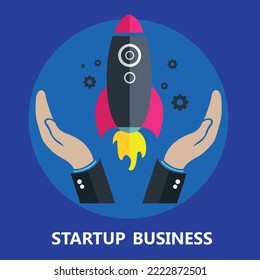 Diseño artístico del concepto de vector plano de emprendimientos de inicio