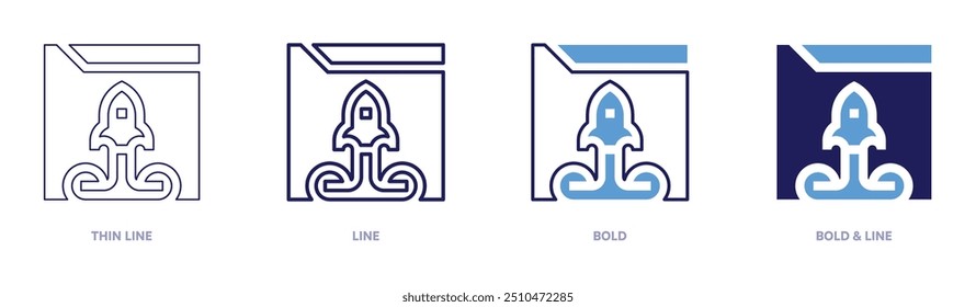 Startup challenges icon in 4 different styles. Thin Line, Line, Bold, and Bold Line. Duotone style. Editable stroke.