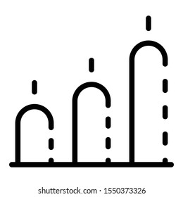 Startup chart bars icon. Outline startup chart bars vector icon for web design isolated on white background