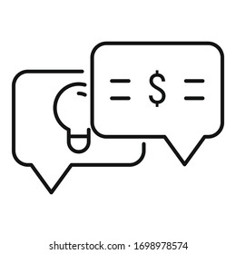 Startup chat icon. Outline startup chat vector icon for web design isolated on white background