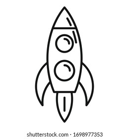 Icono de cohete clásico de inicio. Icono de vector de cohete clásico de inicio de esquema para diseño web aislado en fondo blanco