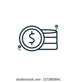 startup coins line style icon vector illustration design