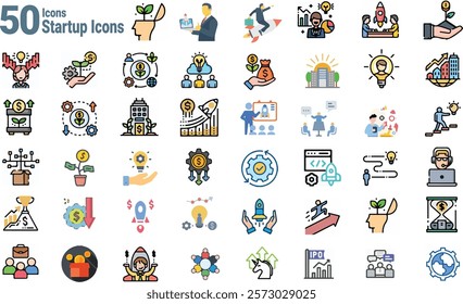 Startup color icons Vector File