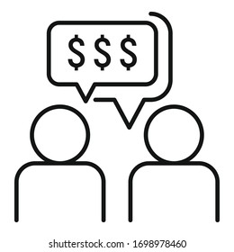 Startup communication icon. Outline startup communication vector icon for web design isolated on white background